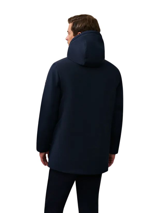 Parka jas Cavallaro Tervigio navy effen capuchon waterdicht