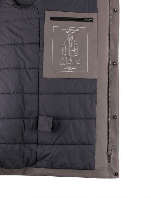 Cavallaro Tervigio parka jas bruin effen capuchon waterdicht
