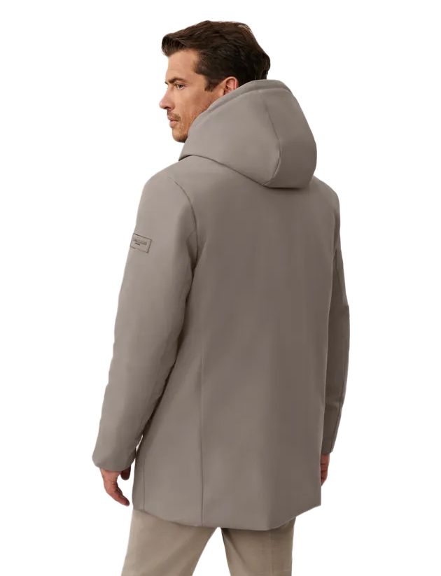 Parka jas Cavallaro Tervigio bruin effen capuchon waterdicht