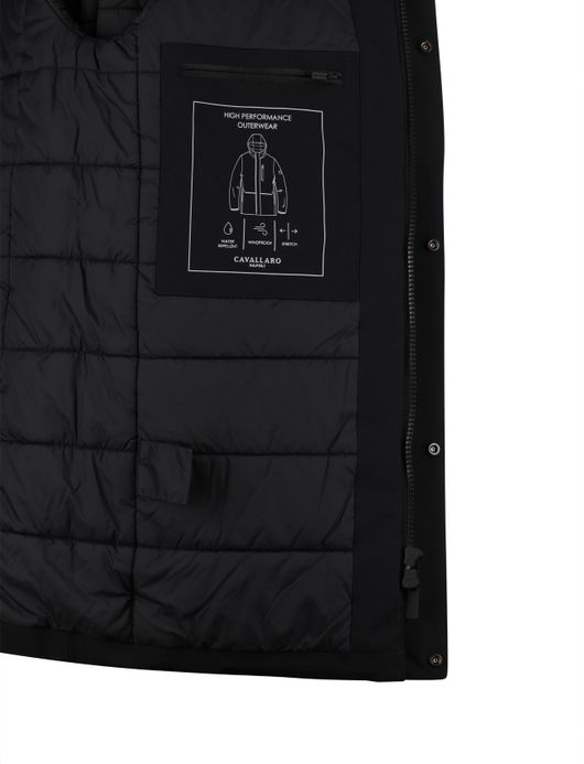 Cavallaro Tervigio parka jas zwart waterdicht effen capuchon