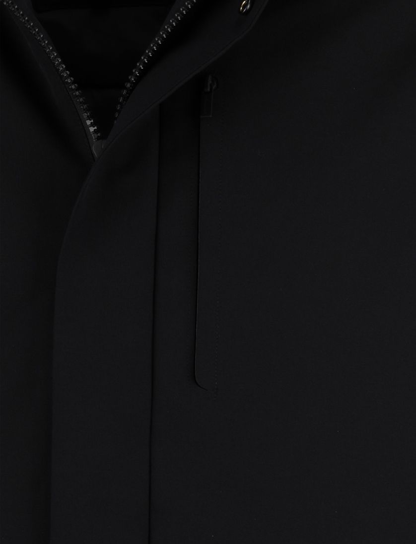 Parka jas Cavallaro Tervigio zwart effen capuchon waterdicht