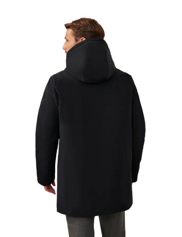 Parka jas Cavallaro Tervigio zwart effen capuchon waterdicht