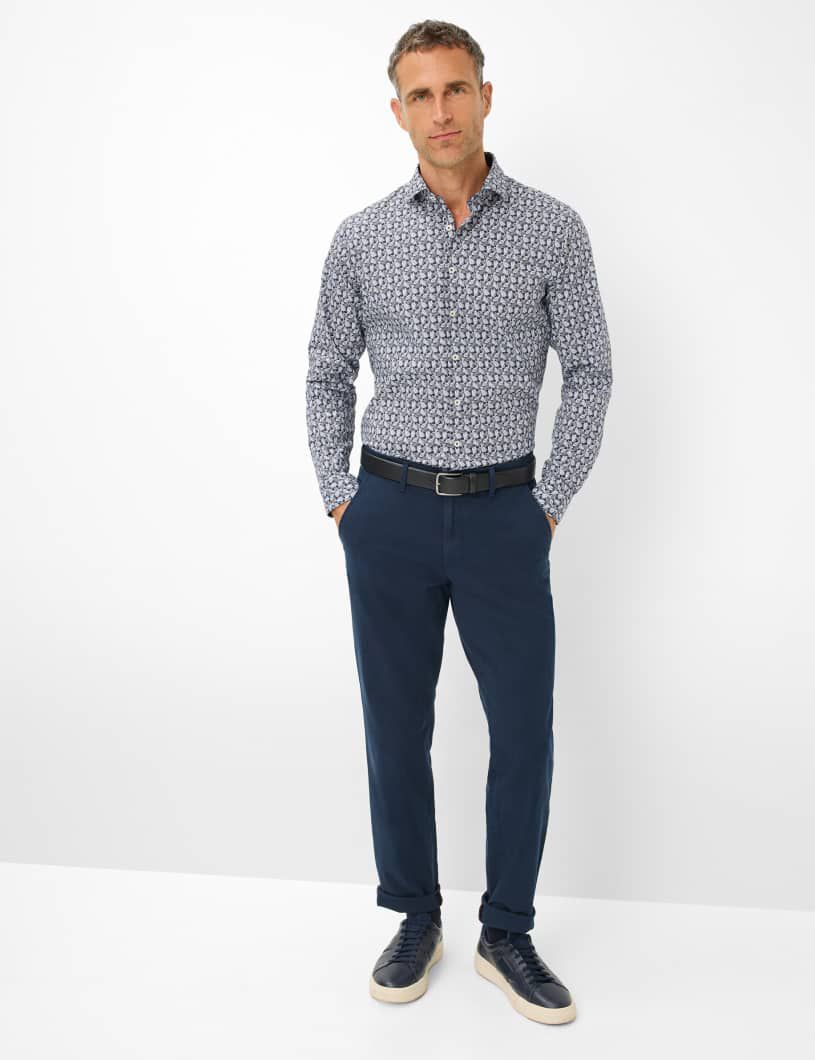 Eurex Pantalon katoen navy effen