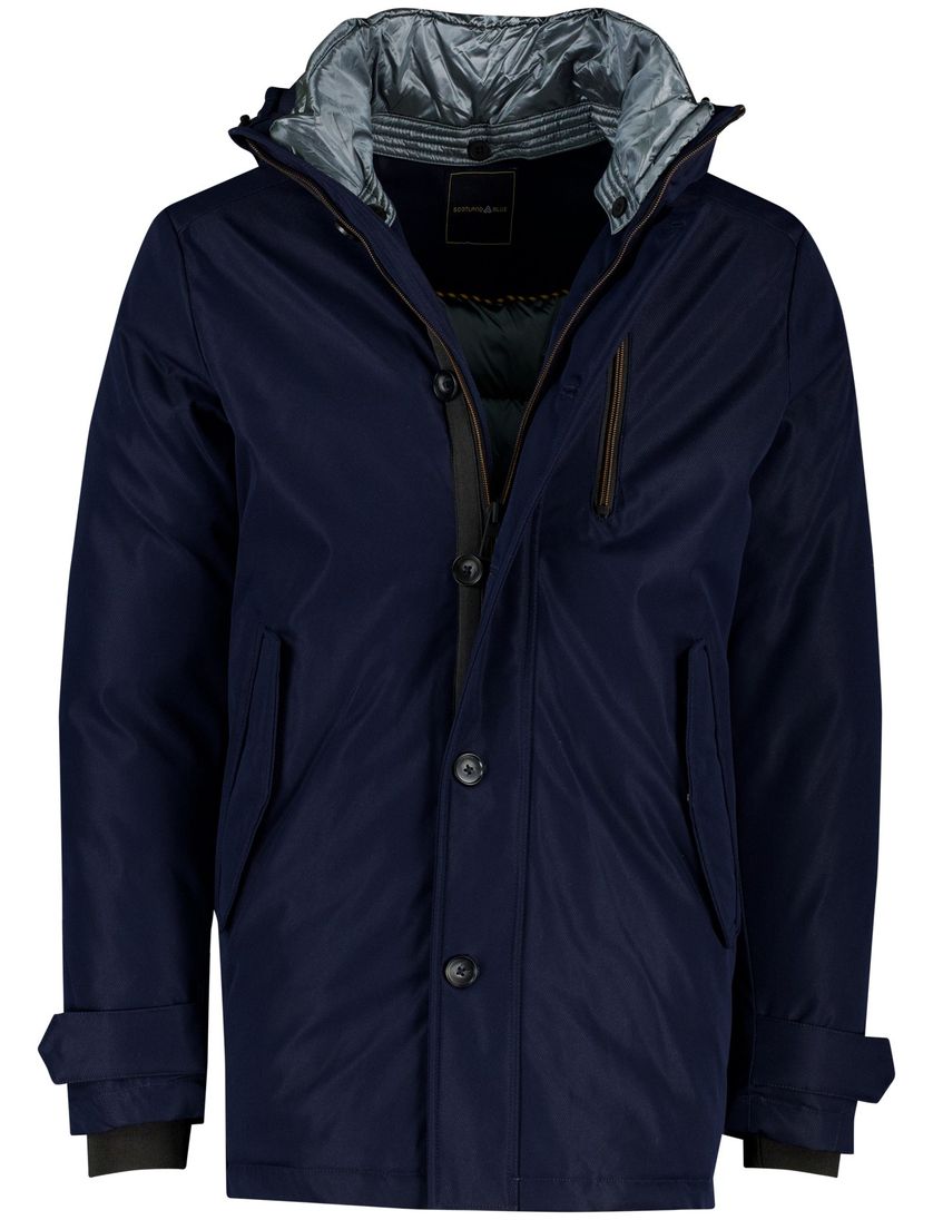 Scotland Blue winterjas gevoerd donkerblauw