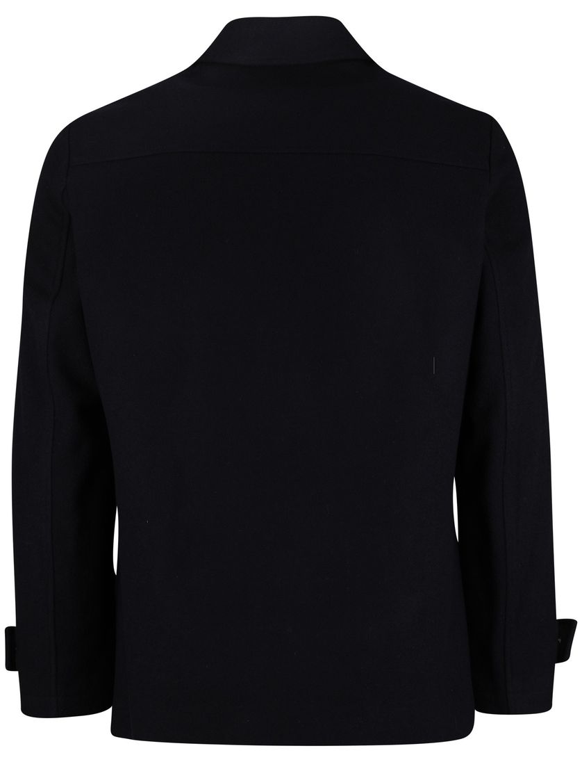 Scotland Blue winterjas effen donkerblauw borstzak normale fit