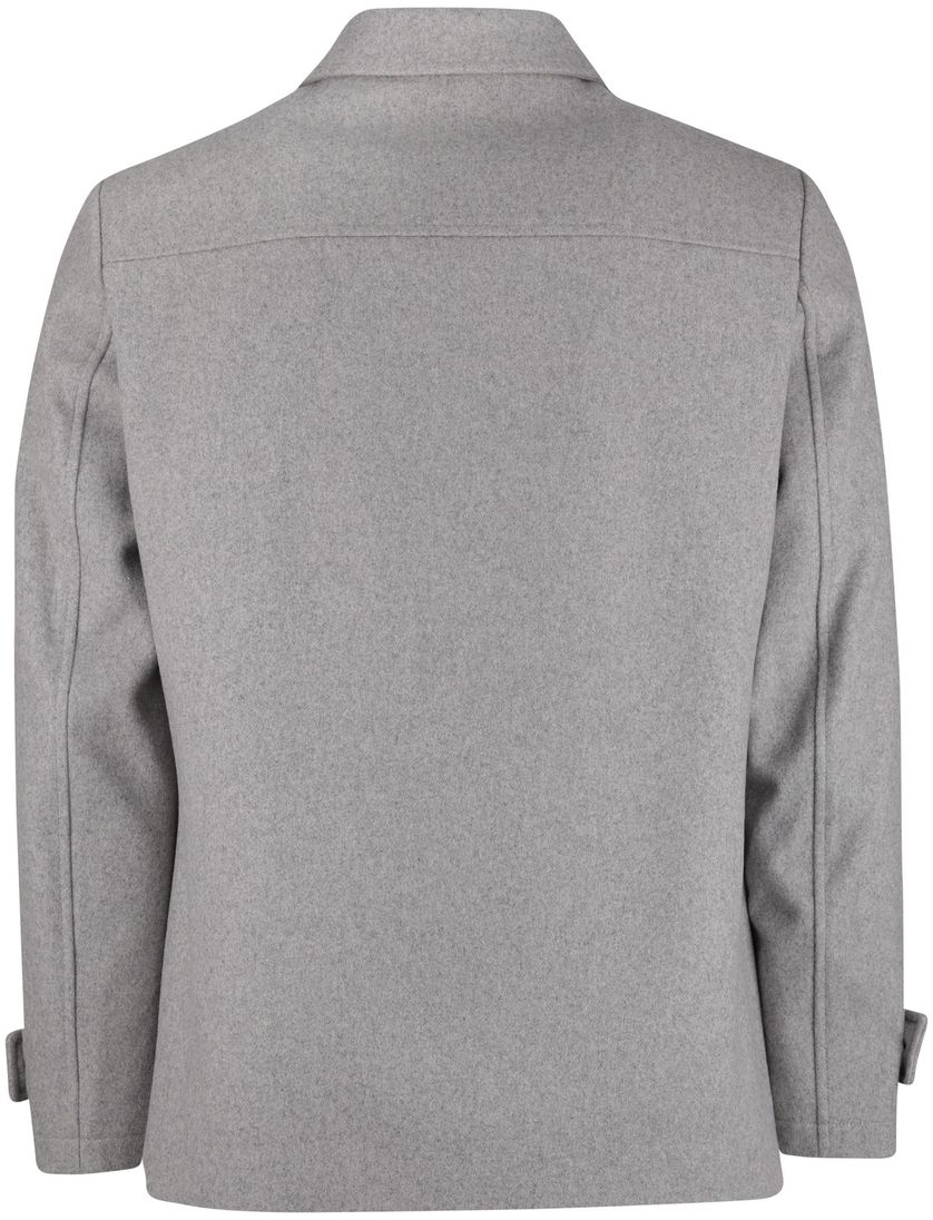 Scotland Blue winterjas normale fit effen grijs borstzak