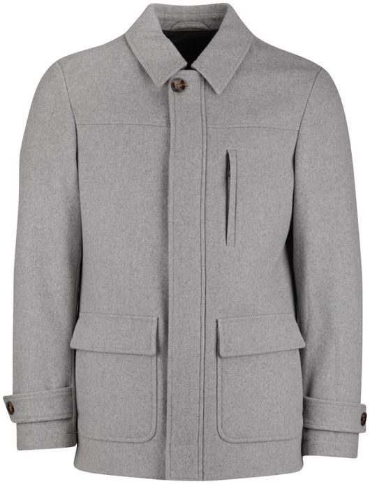 Scotland Blue winterjas effen grijs borstzak normale fit