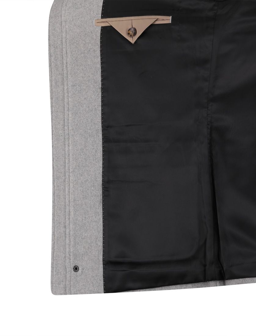 Scotland Blue winterjas normale fit effen grijs borstzak