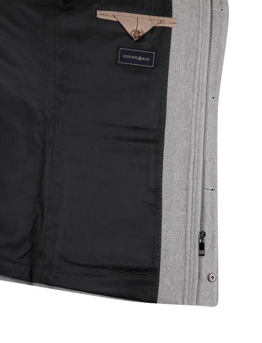 Scotland Blue winterjas effen grijs borstzak normale fit