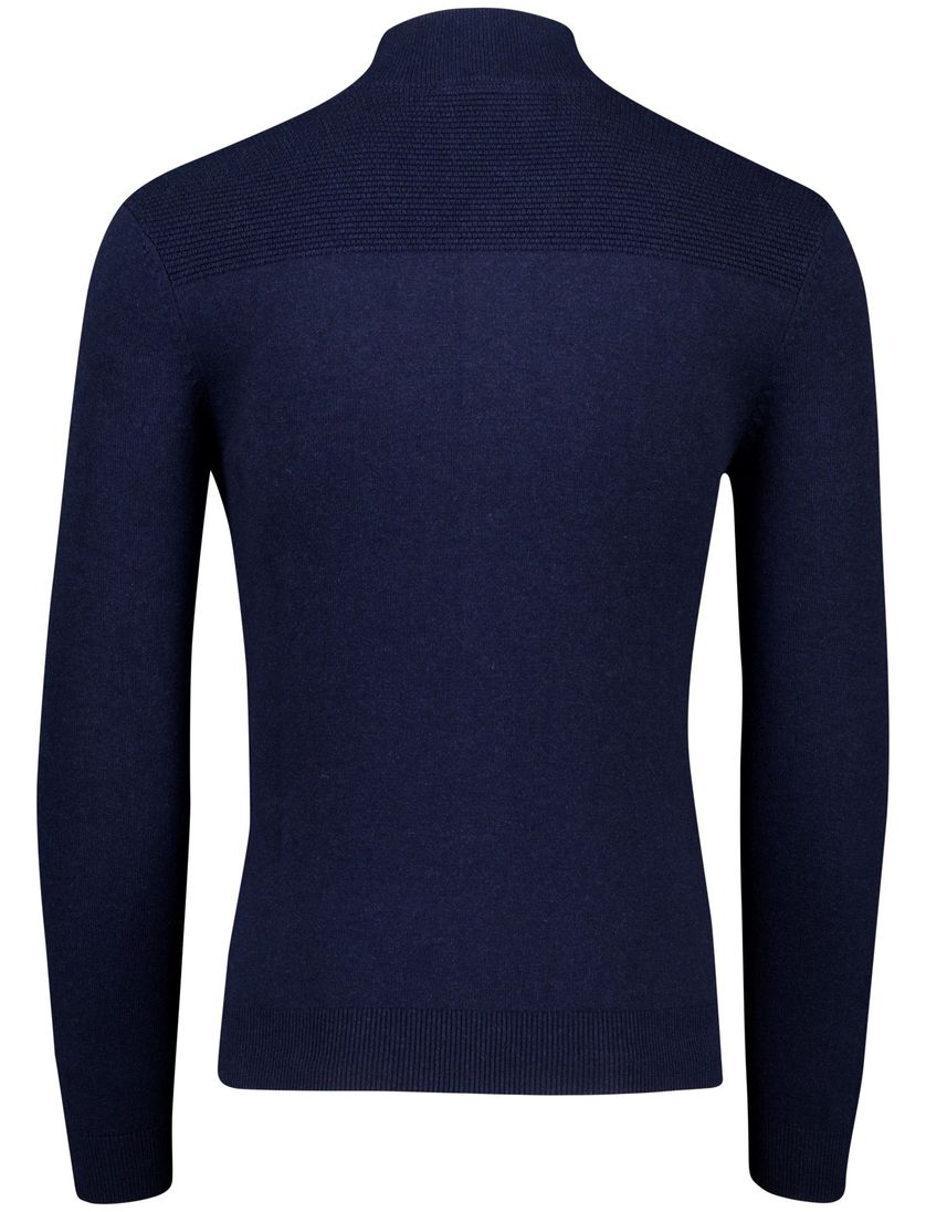 Scotland Blue vest normale fit effen navy katoen