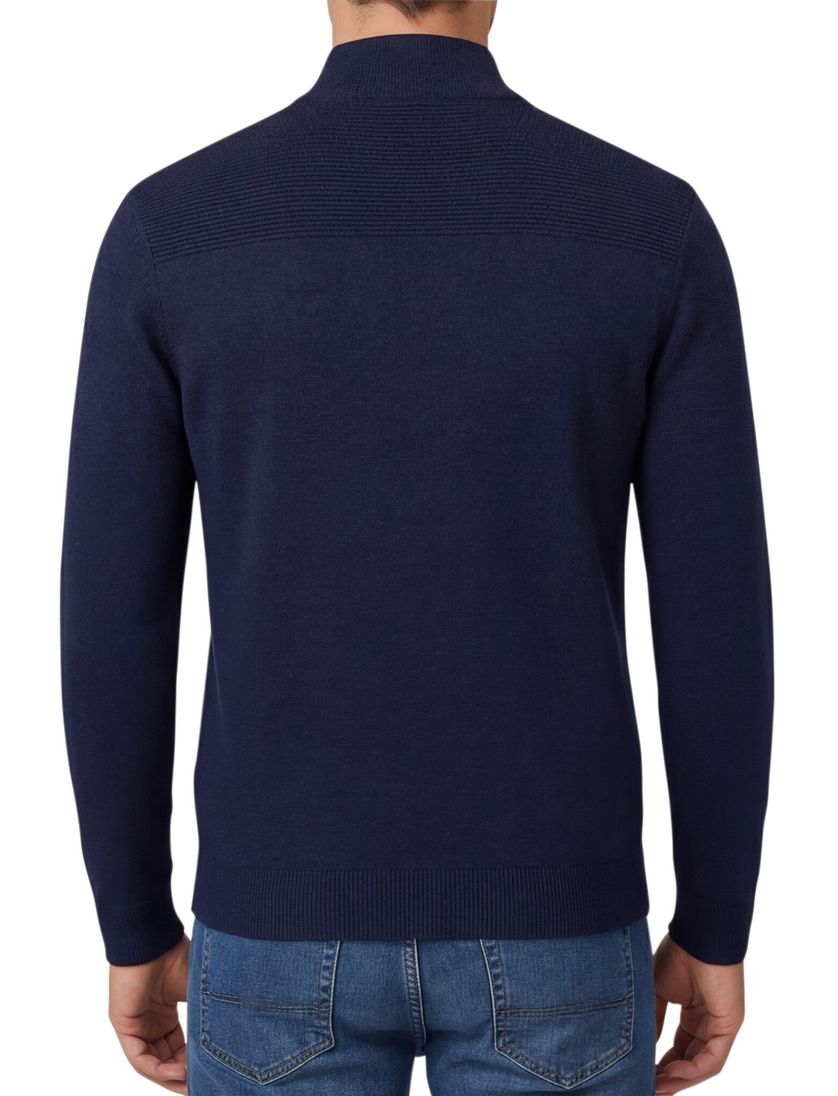 Scotland Blue vest normale fit effen navy katoen