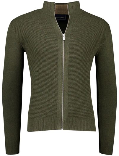 Scotland Blue Katoenen Scotland blue vest groen effen normale fit