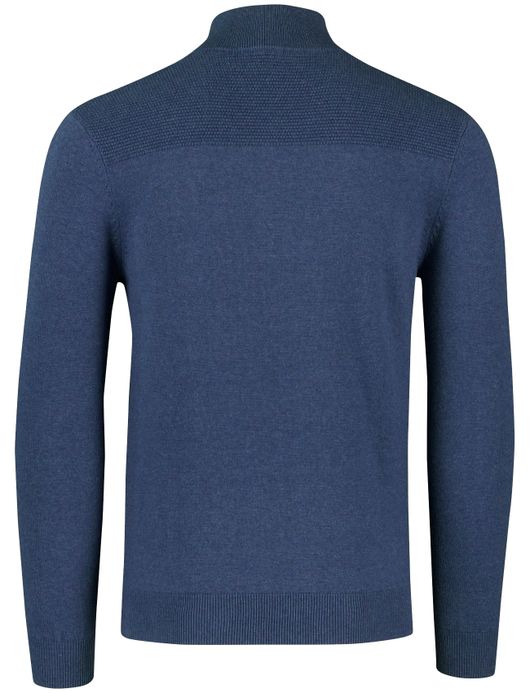 Scotland Blue harvey half zip trui blauw