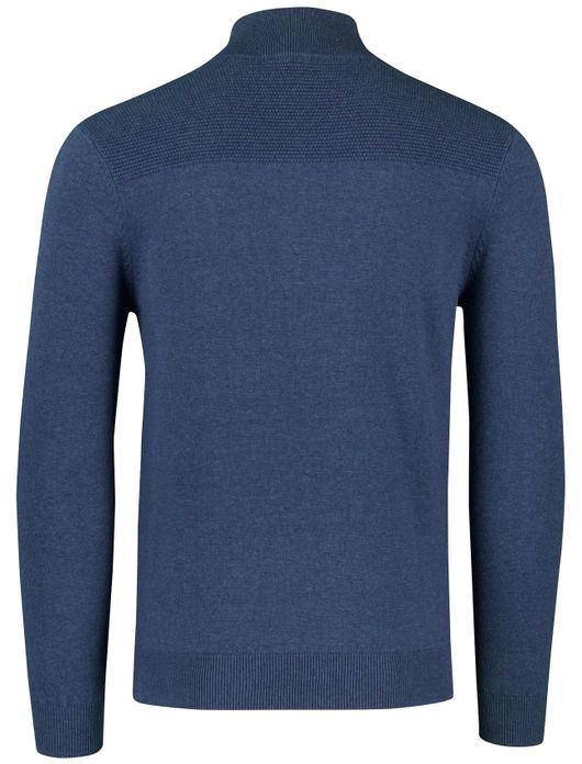 Scotland Blue harvey half zip trui blauw