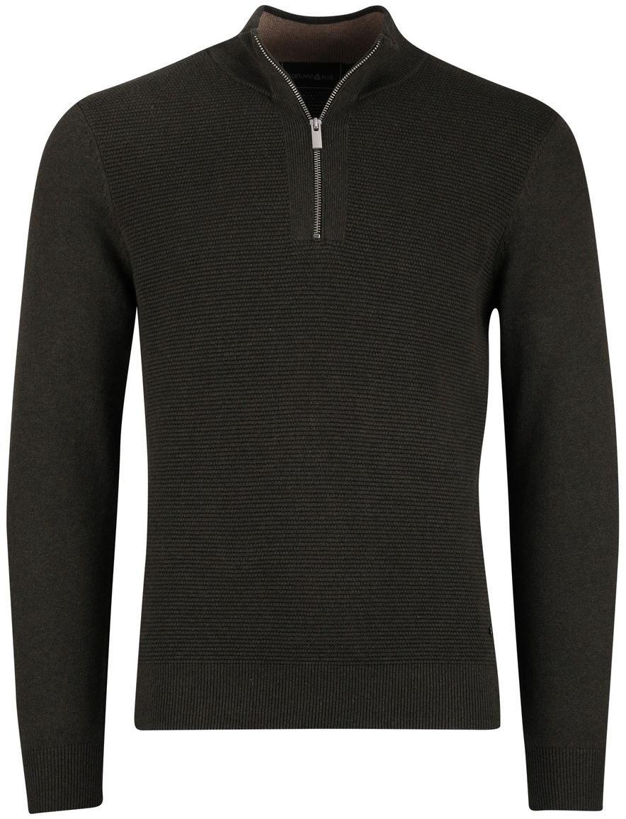 Scotland Blue Half Zip trui donkergroen rits katoen