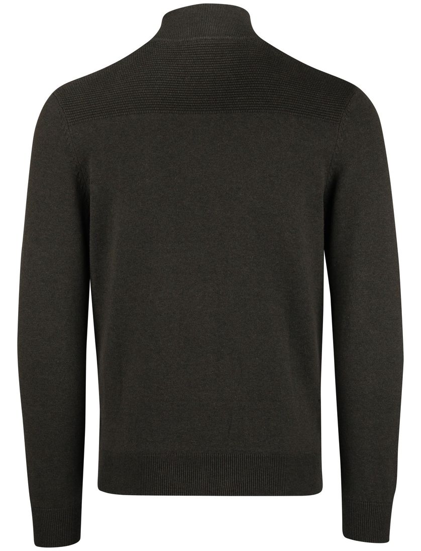 Scotland Blue Half Zip trui donkergroen rits effen