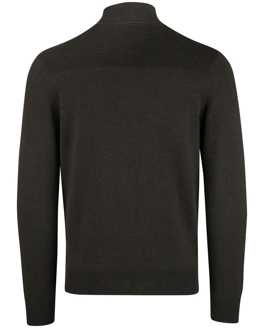 Scotland Blue Half Zip trui donkergroen rits katoen