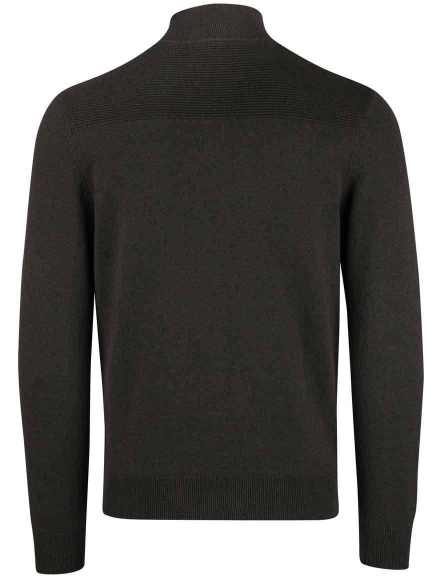 Scotland Blue Half Zip trui donkergroen rits katoen