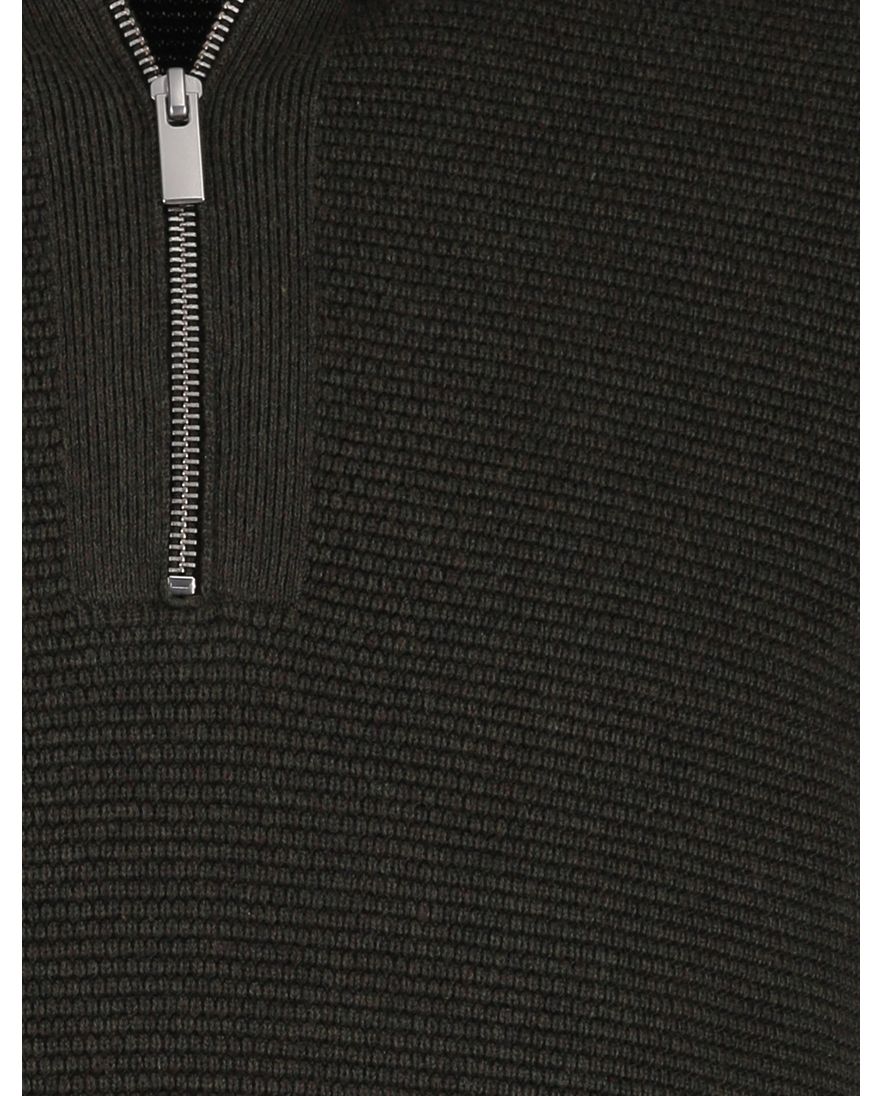 Scotland Blue Half Zip trui donkergroen rits katoen