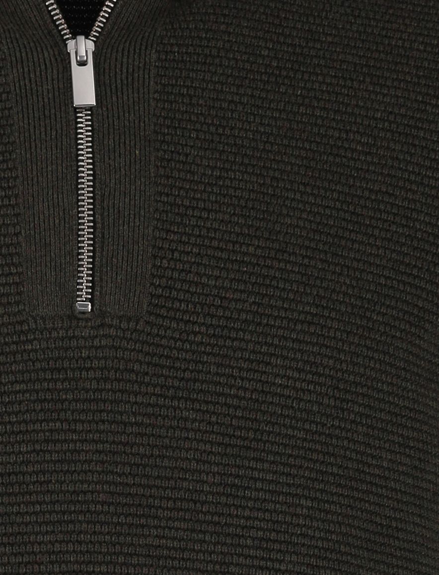 Scotland Blue Half Zip trui donkergroen rits katoen