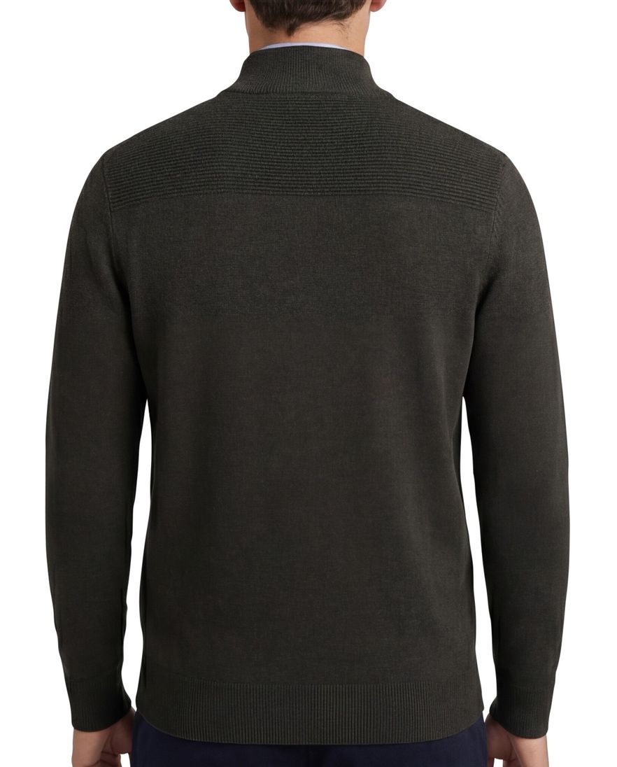 Scotland Blue Half Zip trui donkergroen rits katoen