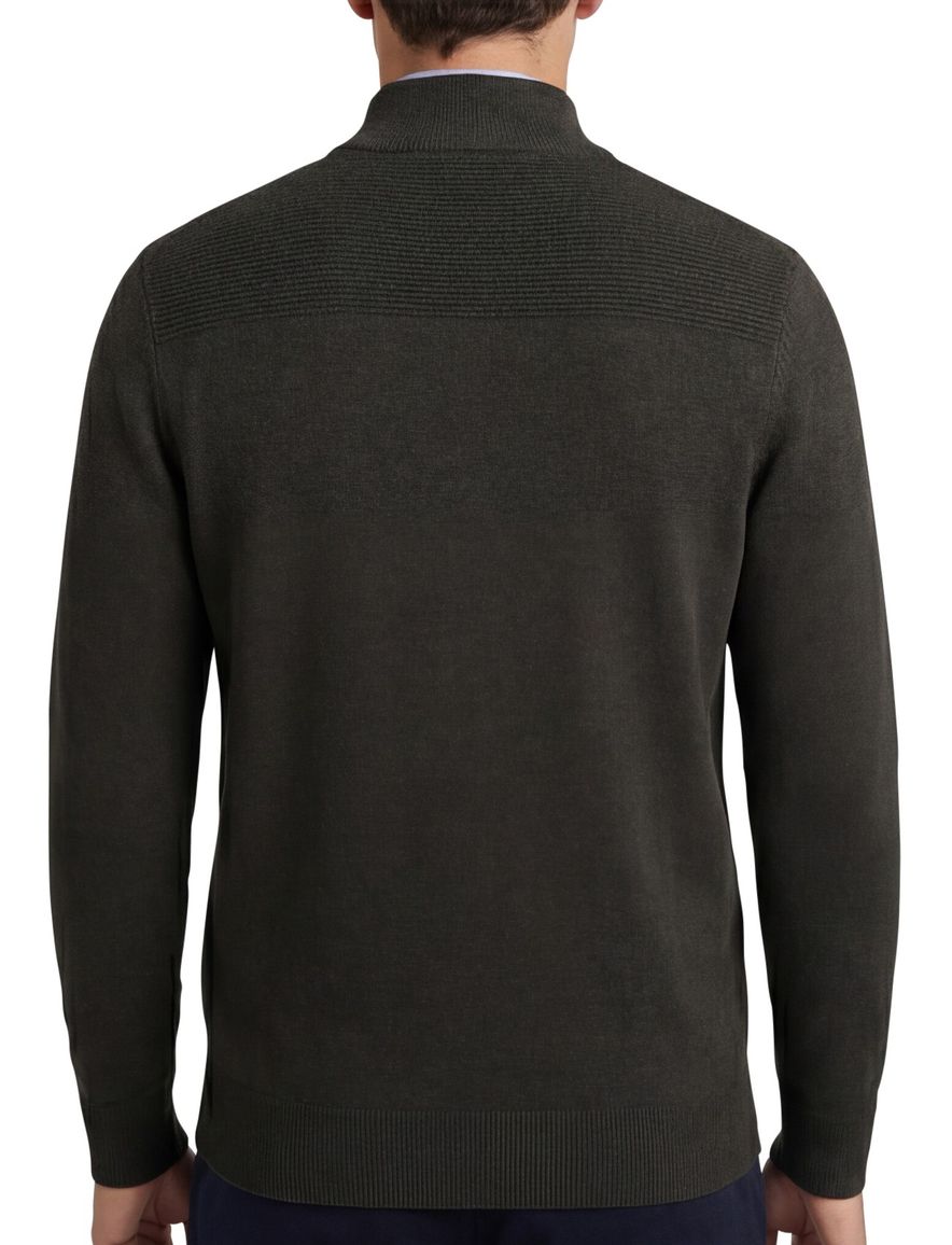 Scotland Blue Half Zip trui donkergroen rits katoen