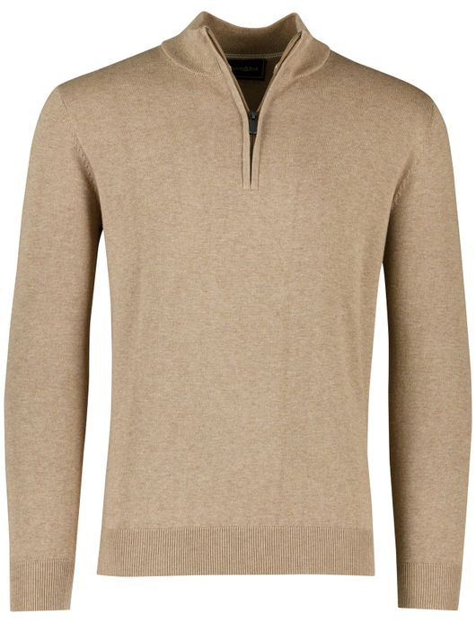 Scotland Blue hince half zip trui camel