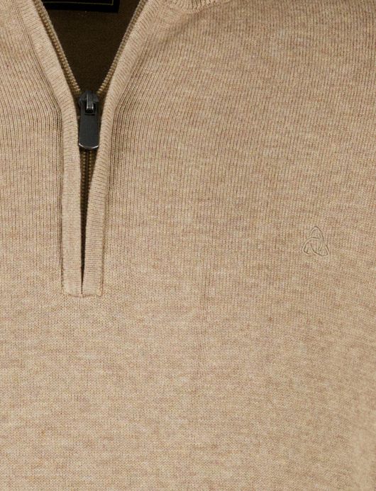 Scotland Blue hince half zip trui camel