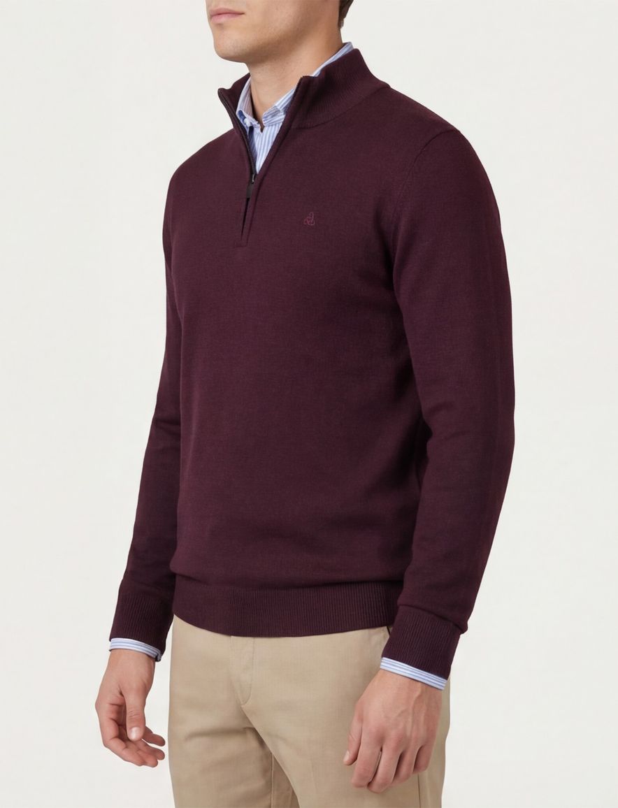 Scotland Blue effen rood normale fit katoen