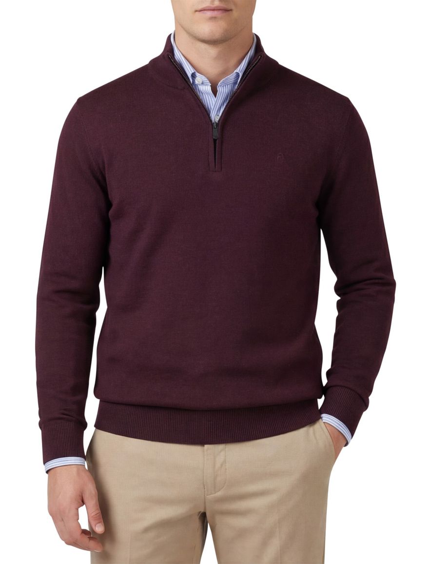 Scotland Blue effen rood normale fit katoen