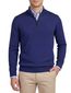 Scotland Blue effen donkerblauw katoen normale fit half zip