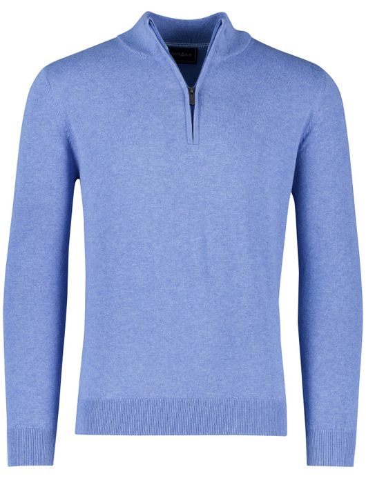 Scotland Blue hince half zip trui blauw