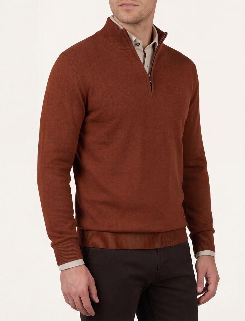 Scotland Blue bruin effen katoen normale fit