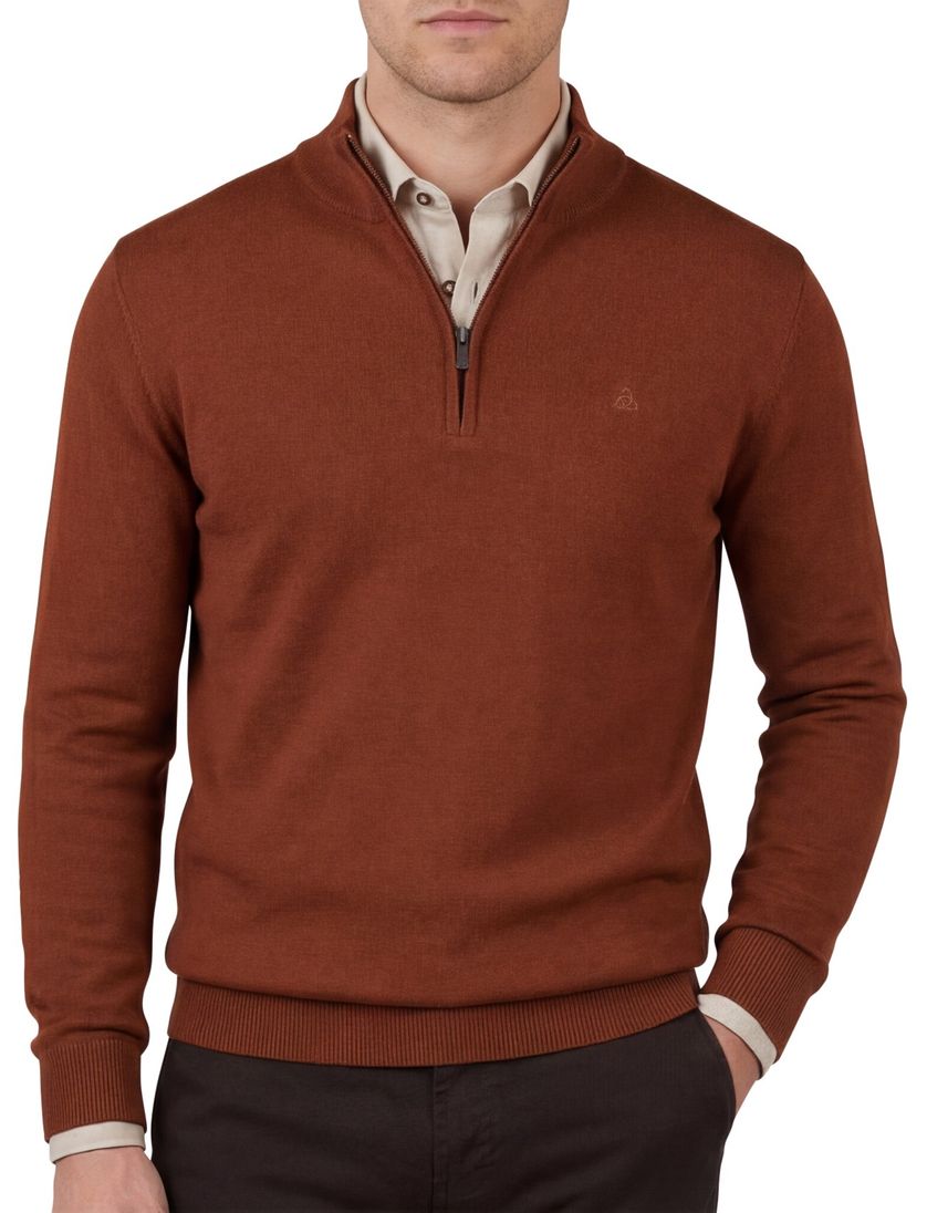 Scotland Blue bruin effen katoen normale fit