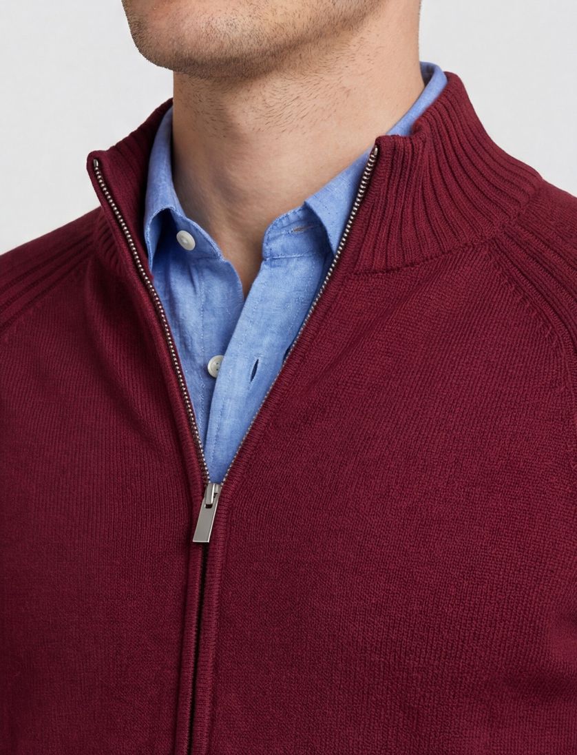 Scotland Blue vest effen bordeaux normale fit