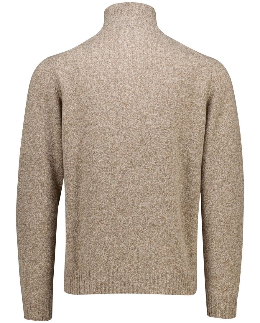 Scotland Blue half zip trui beige wol