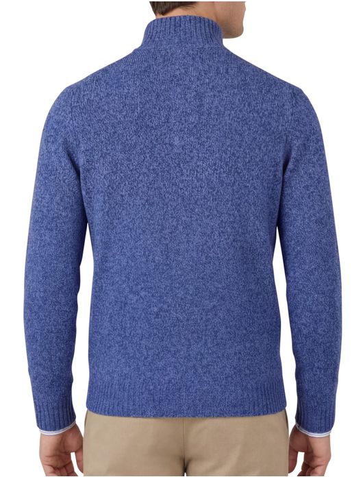 Scotland Blue half zip trui blauw gemeleerd