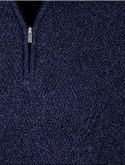 Scotland Blue half zip trui navy