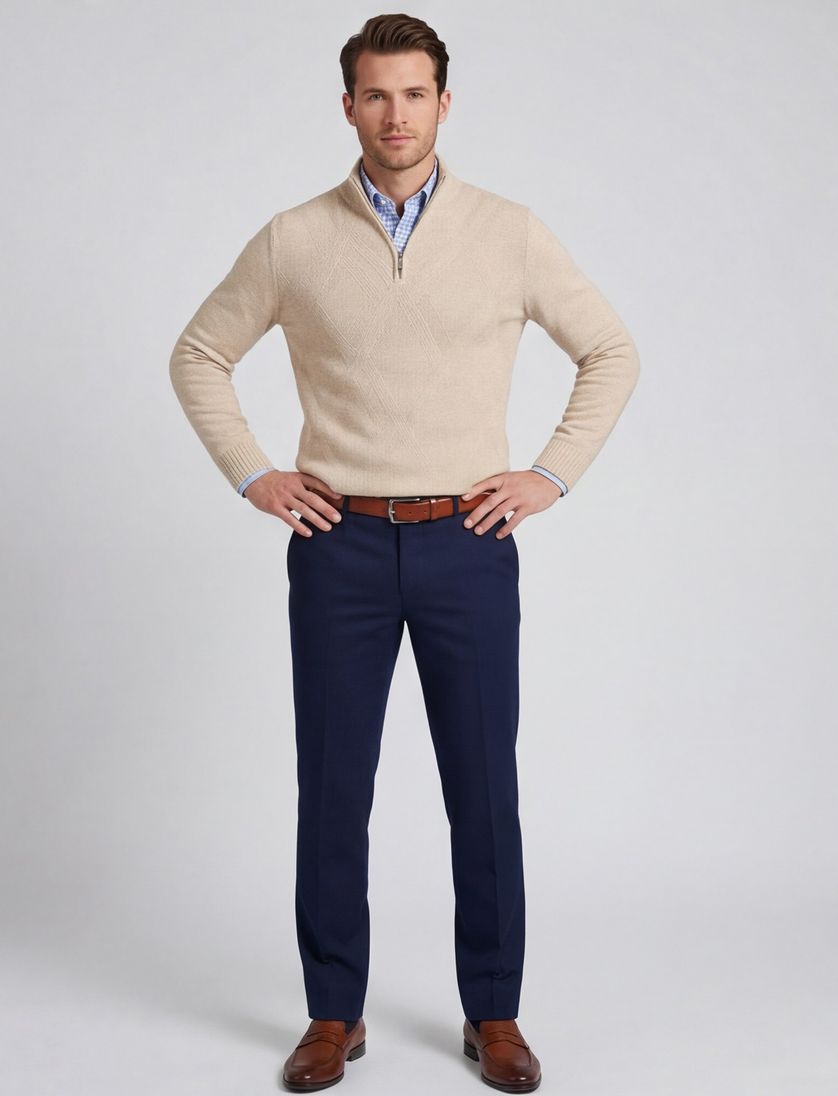 Scotland Blue beige pullover normale fit