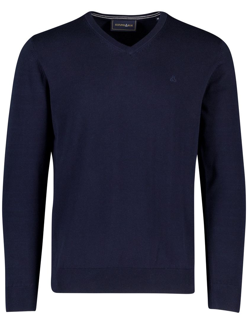 trui Scotland Blue donkerblauw katoen