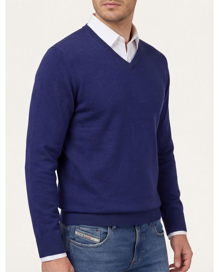 Scotland Blue trui donkerblauw katoen