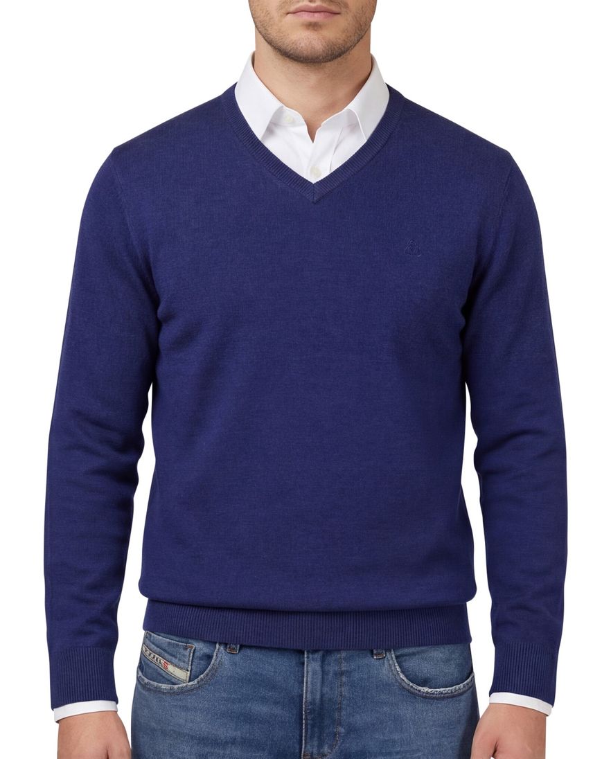 Scotland Blue trui donkerblauw katoen