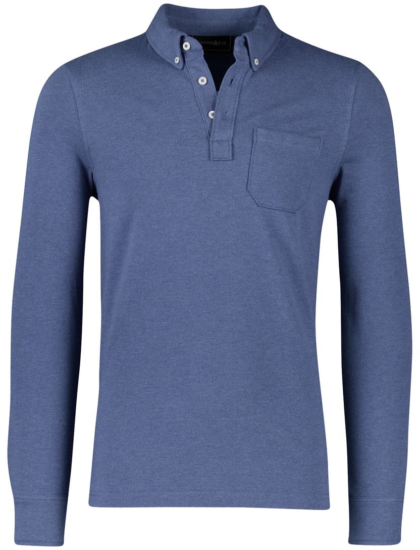 Scotland Blue poloshirt normale fit effen blauw