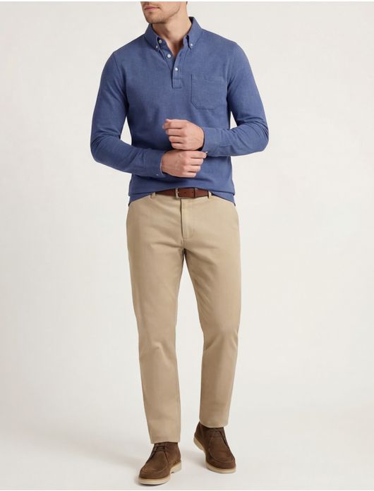 Scotland Blue polo lange mouw