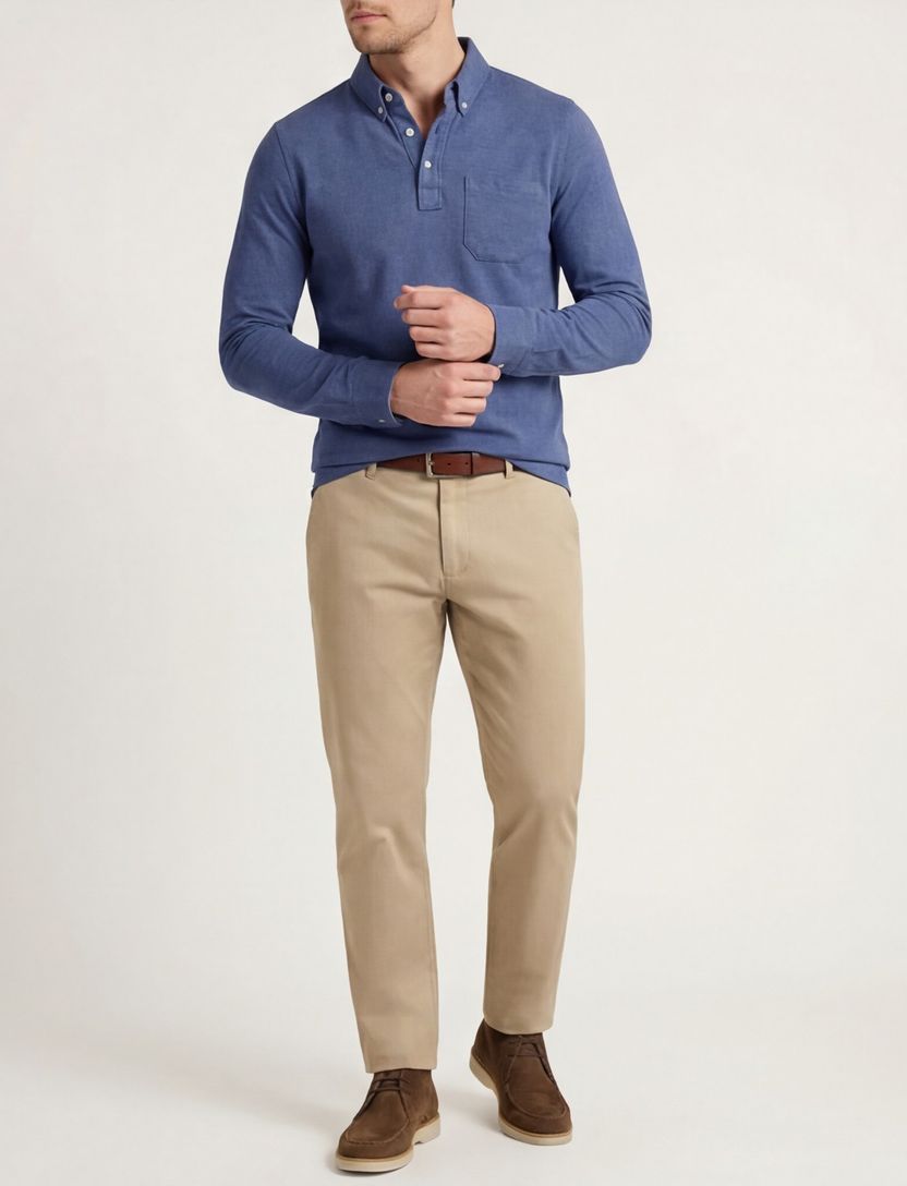 Scotland Blue poloshirt normale fit effen blauw