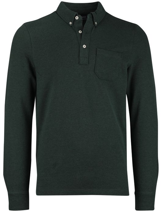 Scotland Blue Polo Langemouw groen borstzak