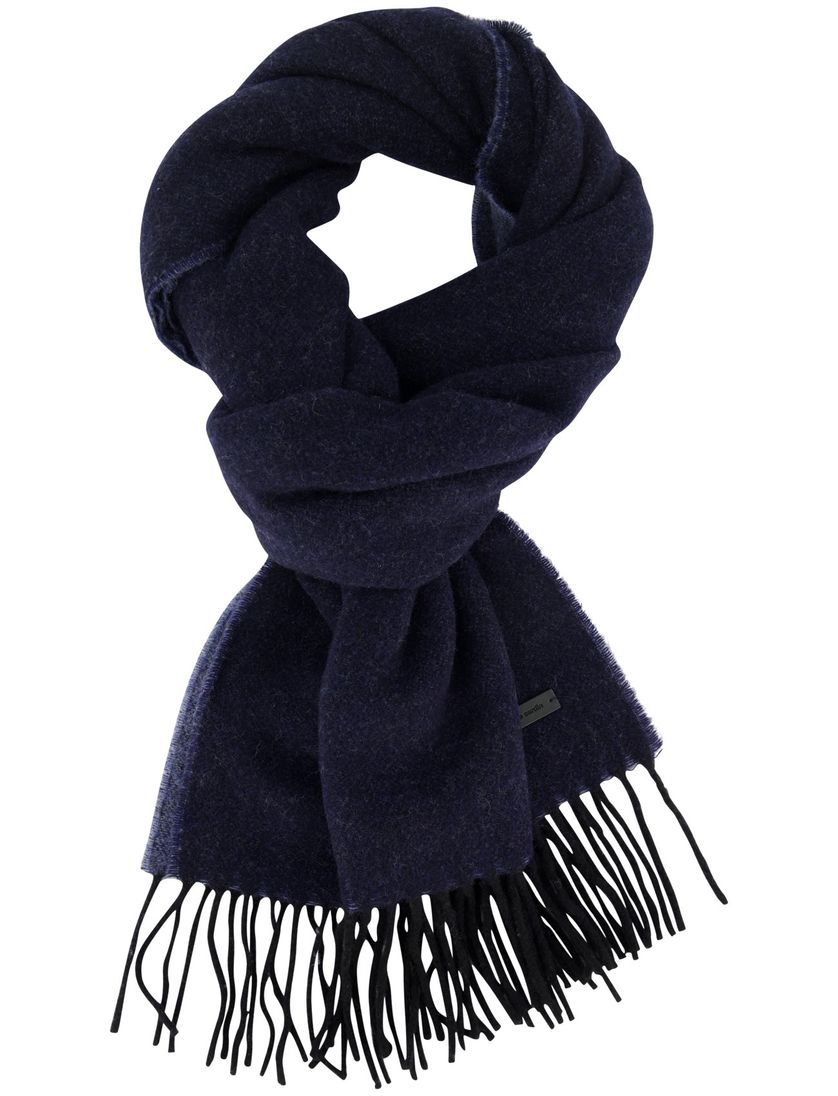 Pierre cardin sjaal donkerblauw effen wol