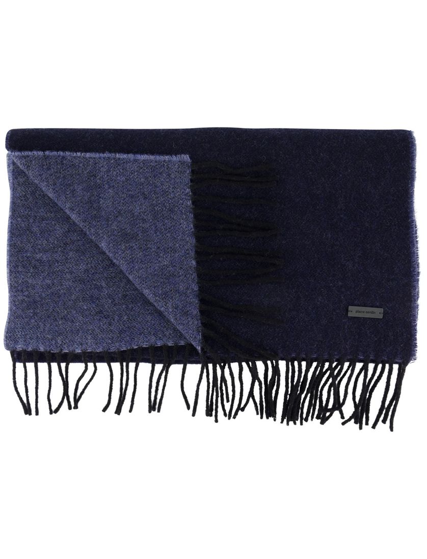 Pierre cardin sjaal donkerblauw effen wol