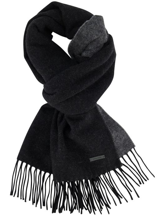 Pierre cardin sjaal zwart wol effen