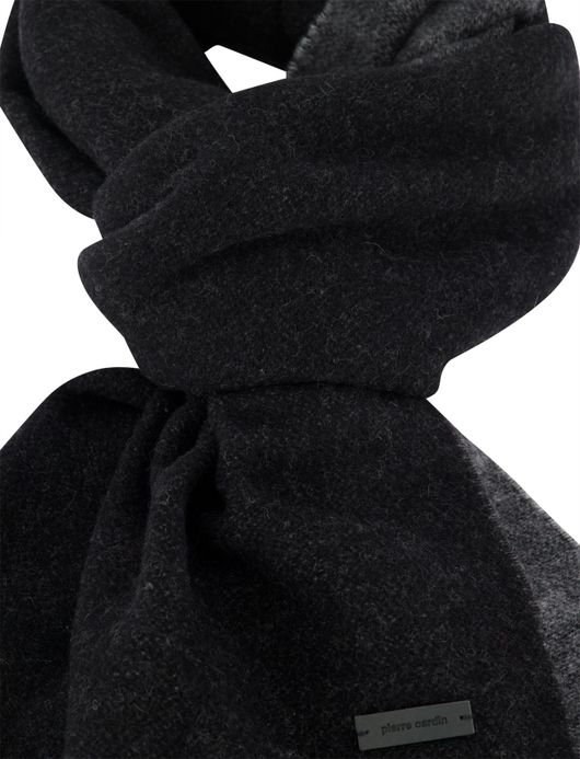Pierre cardin sjaal zwart wol effen